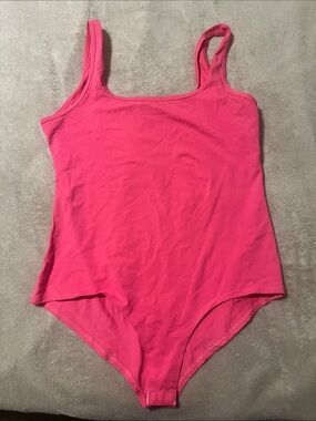 BelleLovin Bright Hot Pink Scoop Neck Bodysuit